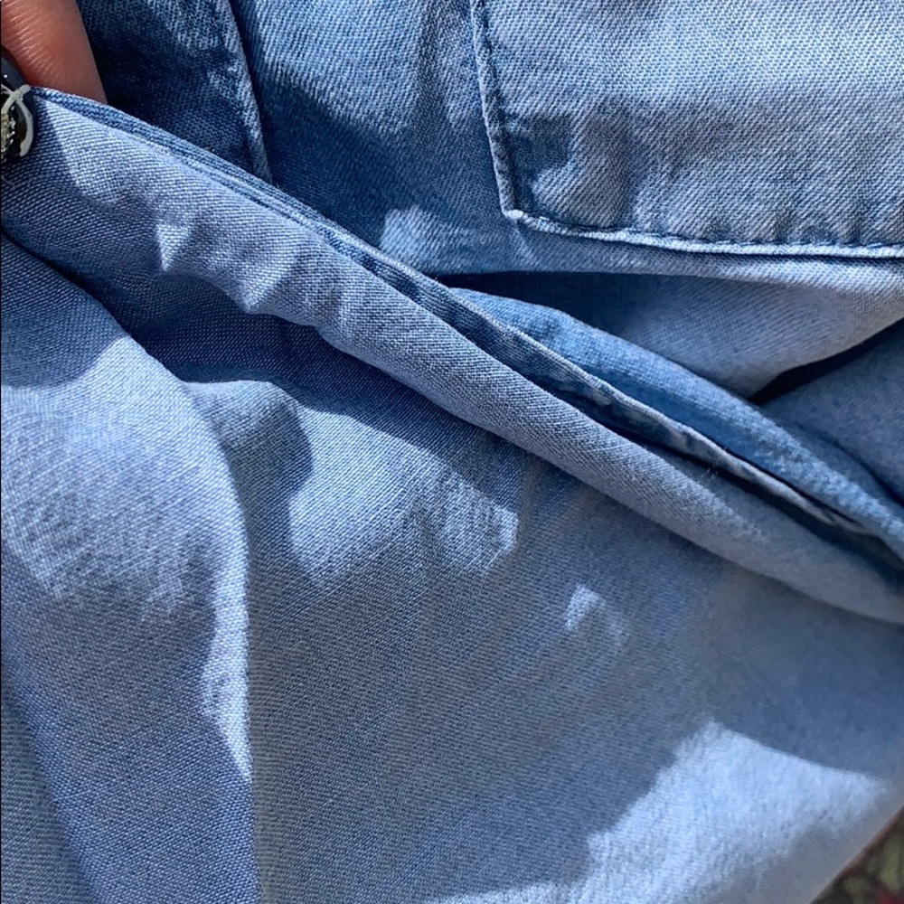 Blue Vintage Denim Distressed Tie Knot Top - Picture 7 of 8